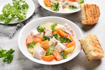 Vegetable chicken soup