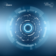 Futuristic Sci-Fi HUD Circle Element. Abstract Creative Design Background. Virtual Reality