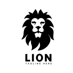 elegant head lion profile art logo