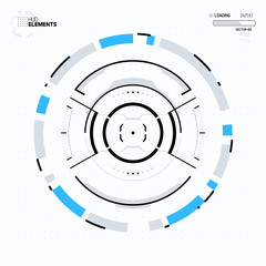 Futuristic Sci-Fi HUD Circle Element. Abstract Creative Design Background. Virtual Reality