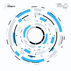Futuristic Sci-Fi HUD Circle Element. Abstract Creative Design Background. Virtual Reality