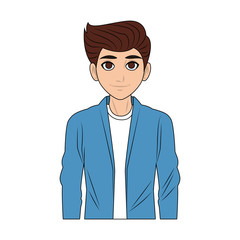Young man cartoon vector illustration graphic design