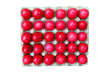 Easter red eggs in falsework