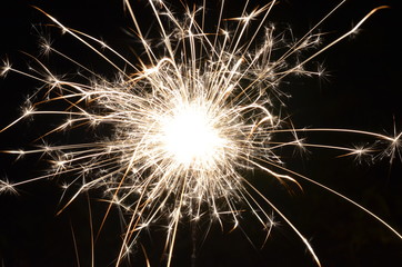 Sparkler fireworks at night