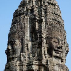 Steingesichter, Gesichter aus Stein aus Angkor, Kambodscha