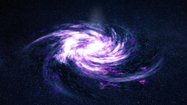 Galaxy Rotating in Space Background 4k