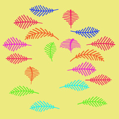 Fototapeta na wymiar Floral motif pattern, branches, doodles.