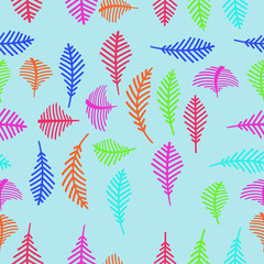 Floral motif seamless  pattern, branches, doodles.