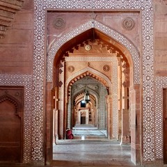 Fototapeta na wymiar Moschee in Fatehpur Sikri, Indien, Mogularchitektur