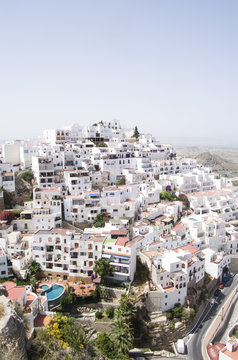  typical andalusian white village on mountain in Spain