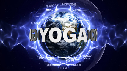 YOGA Text Around the World, Computer Graphics
