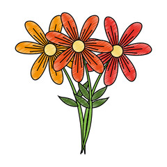Fototapeta na wymiar Beautiful flowers cartoon vector illustration graphic design