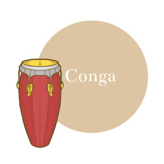 Colored Conga in Hand-Drawn Style