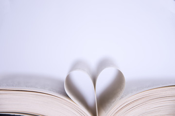 heart arranged from sheets on a white background
