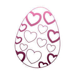 Easter egg cartoons on purple lines vector illustration
