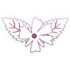 Beautiful flower cartoon on purple lines vector illustration