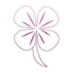 Clover shamrock symbol on purple lines vector illustration