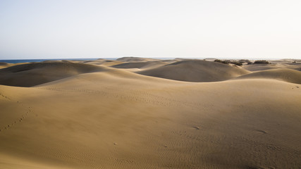 Fototapeta na wymiar Sand dunes of Maspalomas, Gran Canaria, Spain