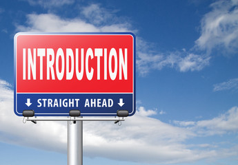introduction or intro sign