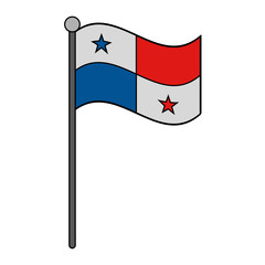 Costa rica national flag with pole vector illustration graphic design
