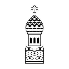 Saint basils cathedral on black and white colors vector illustration,