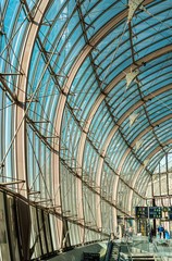 Modern canopy at the Central Train Station of Strasbourg, France