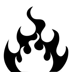 black and white fire icon