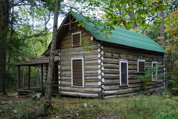 An old abandoned building in the Elkmont Historic District in Great Smoky Mountain National Park