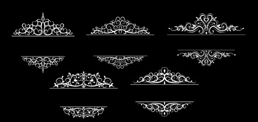 Vintage vector swirl frame set