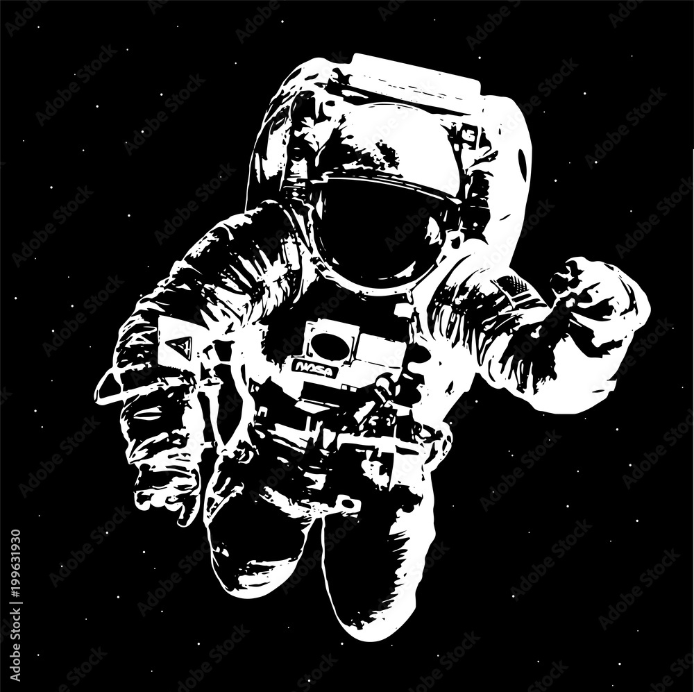 Wall mural astronaut in outer space. elements of this image furnished by nasa