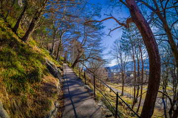 Gorgeous outdoor view in the park in Alesund, Norway