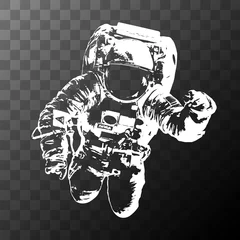 Afwasbaar Fotobehang Jongenskamer Astronaut op transparante achtergrond - Elementen van deze afbeelding geleverd door NASA