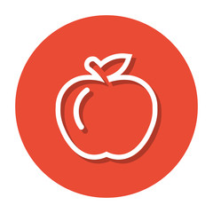 Apple Within A Circle Line Icon