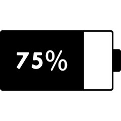 Mobile Smart Phone Battery (75%) Icon