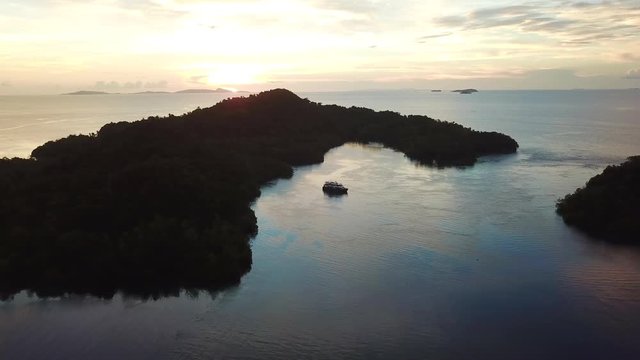 Aerial View of Sunset and Yangeffo Islands in Raja Ampat