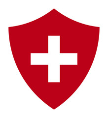 Red Immune System (Cross In A Shield) Icon