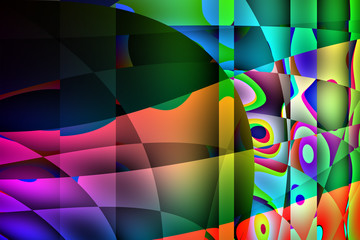 Colorful abstract background illustration with areas of black and saturated colors.