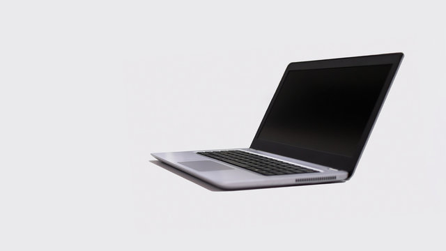 Modern Laptop Isolated On White Background - Right Side