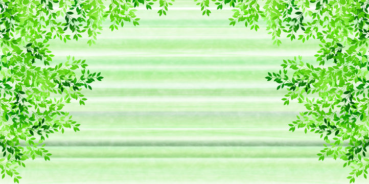新緑　葉　和紙　背景 