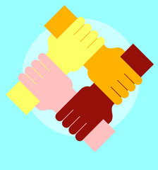 human handshake togetther,strong community group for teamwork,success for business partnership