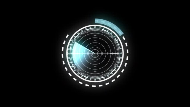 Green round Radar HUD screen animation
