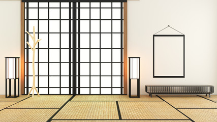 Room Design Japanese-style. 3D rendering