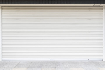 White metal roller door shutter background and texture