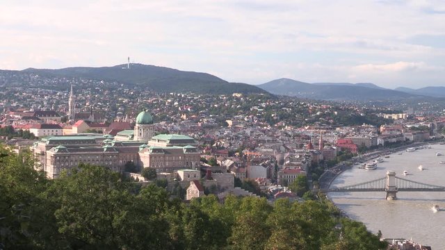Royal Palace Budav&aacute;ri Palota in Budapest Hungary shot from citadel.