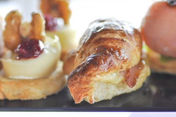 cheese pie and croissant