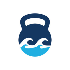Kettle Bell Ocean Logo Icon Design