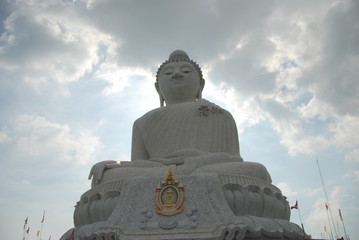 Fototapeta premium The Big Buddha stone statue in Phuket island of Thailand