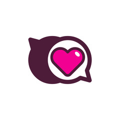 Love Chat Logo Icon Design