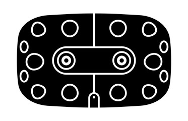 Pro virtual reality headset / goggles flat vector icon for apps and websites