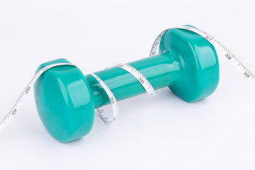 Dumbbell with tape measure